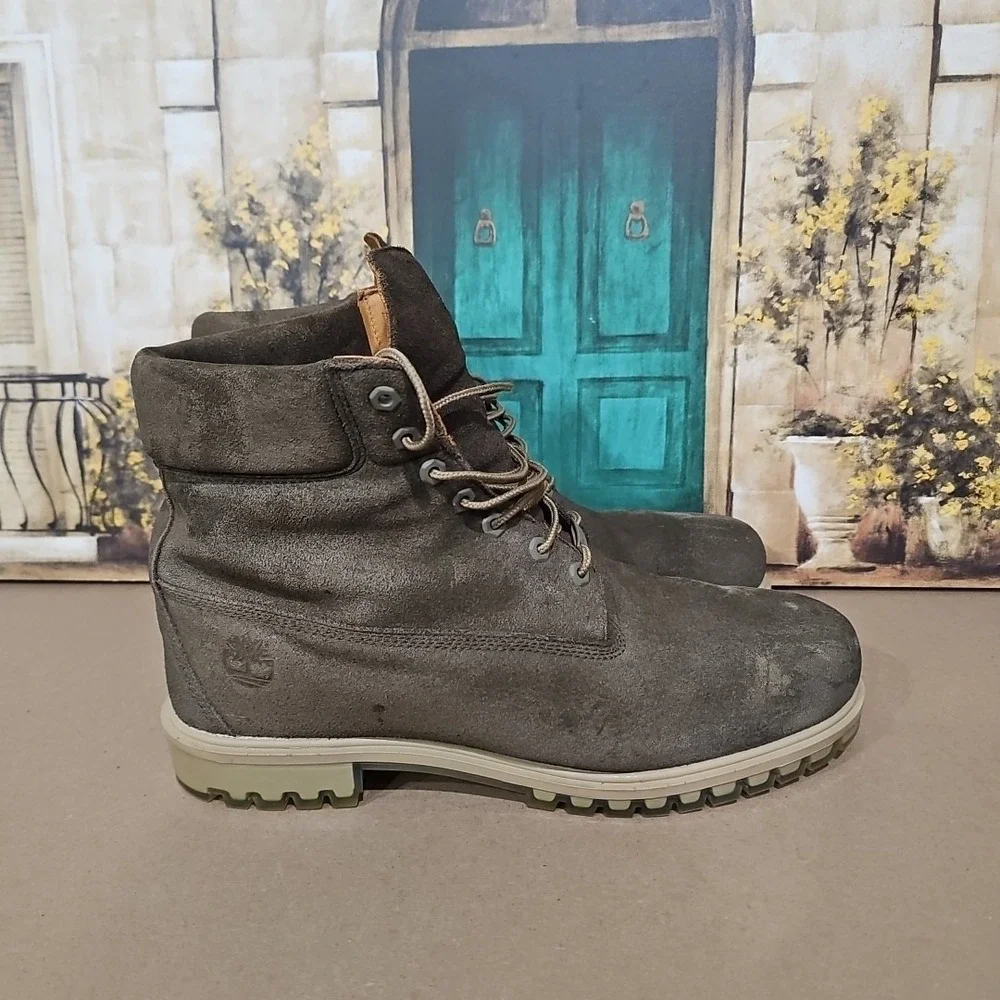 Timberland 6 Inch Premium Dark Olive Green Mens‎ Boot Waterproof Combat Size 14